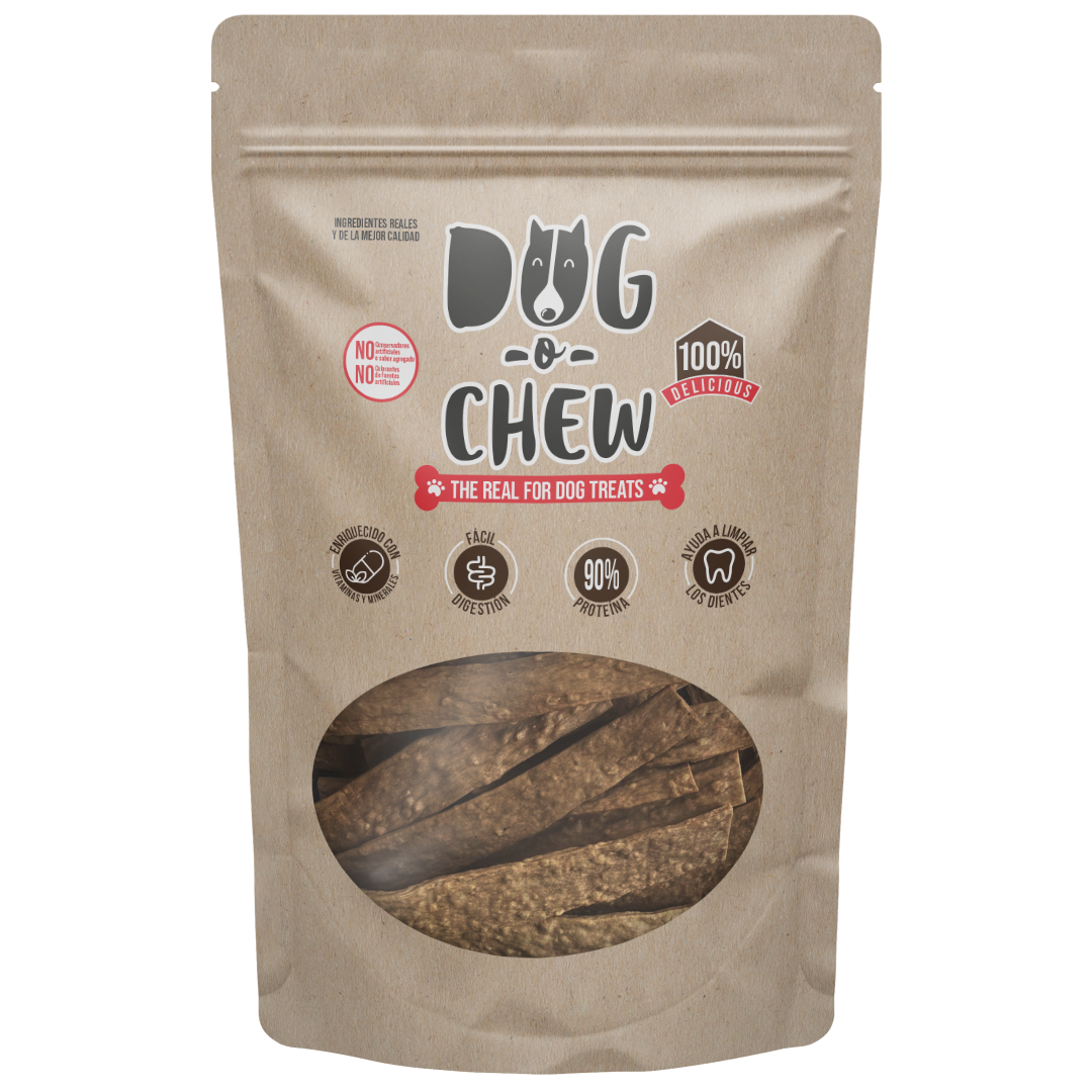 DOG-O-CHEW, Sticks, Palitos Sabor Res (Beef), Sticks Planos, Premio de Carnaza para Perro,100% Natural, Carnaza, Hueso, Sticks (100)