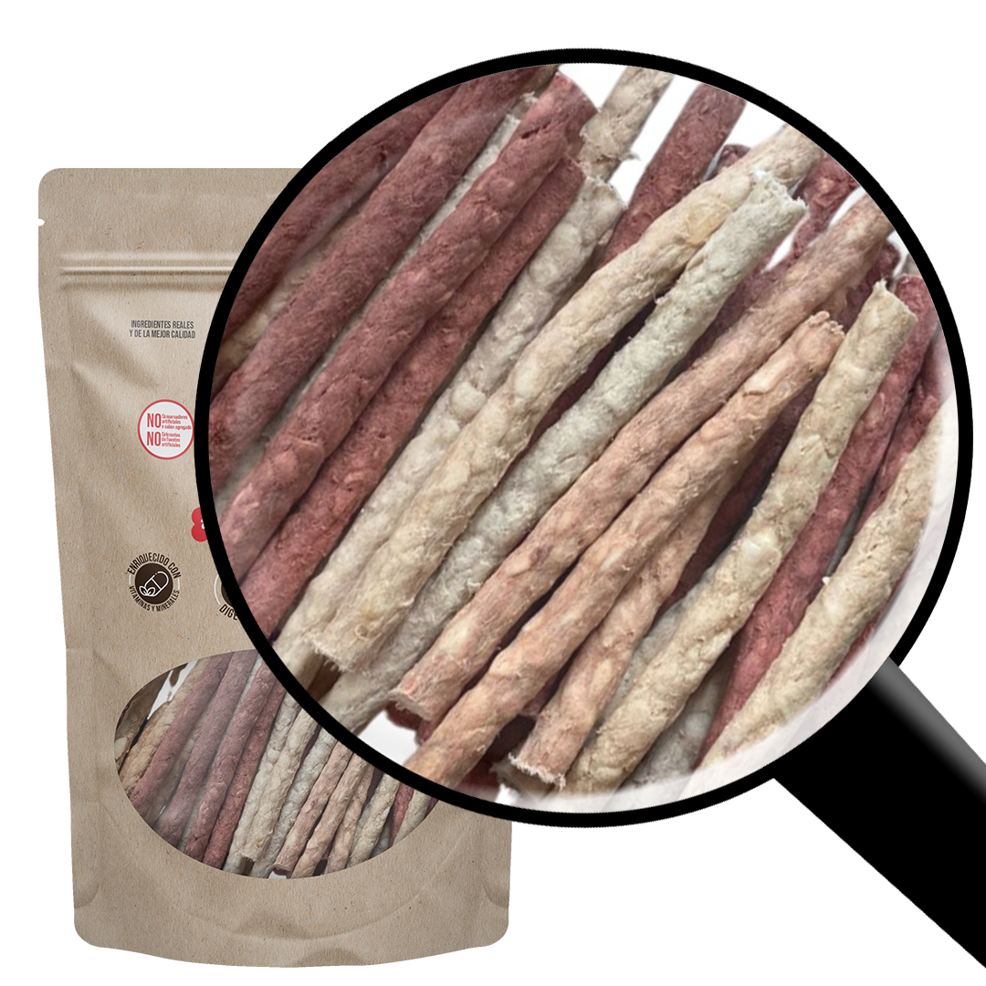 DOG-O-CHEW, Sticks, Palitos sabores Variados, Premio de Carnaza para Perro,100% Natural, Carnaza, Hueso, Sticks (50)